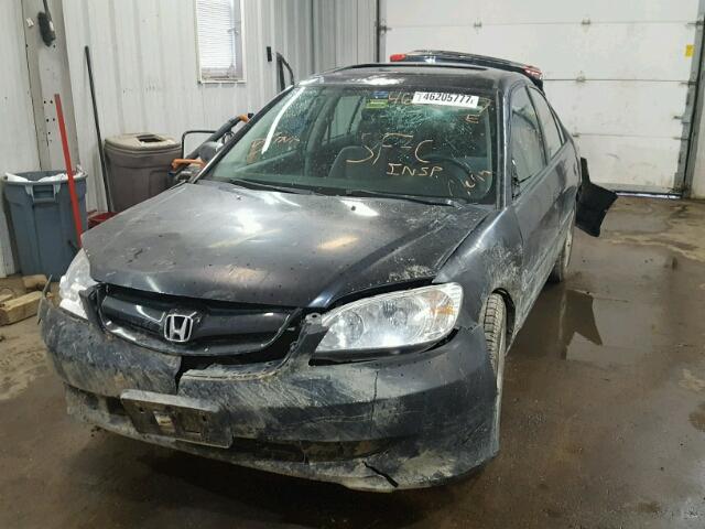 2HGES26754H516583 - 2004 HONDA CIVIC EX BLACK photo 2