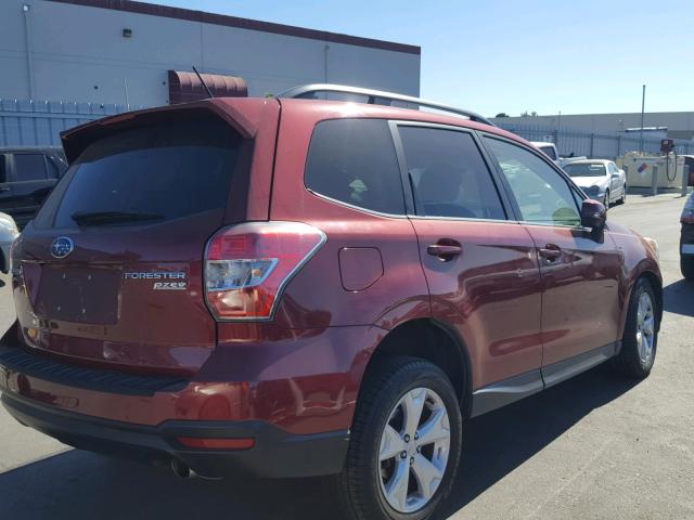 JF2SJAMC1EH556148 - 2014 SUBARU FORESTER 2 BURGUNDY photo 4