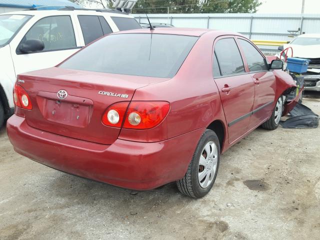 2T1BR32E08C859390 - 2008 TOYOTA COROLLA CE RED photo 4