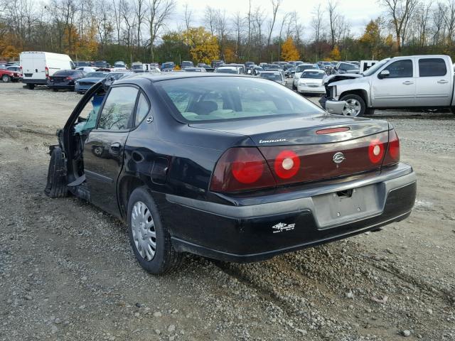 2G1WF52E519278083 - 2001 CHEVROLET IMPALA BLACK photo 3