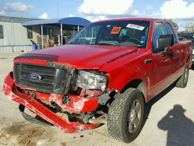 1FTRX12W86NA51493 - 2006 FORD F150 RED photo 2