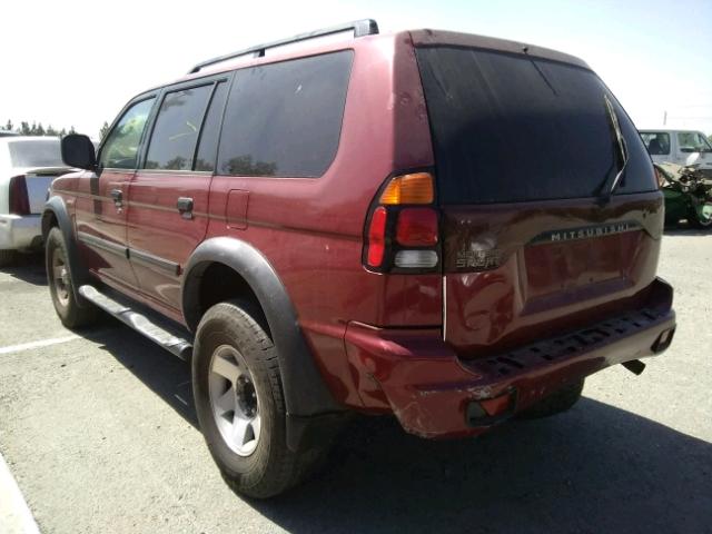 JA4LS21H02P002181 - 2002 MITSUBISHI MONTERO SP BURGUNDY photo 3