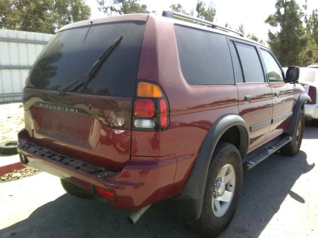 JA4LS21H02P002181 - 2002 MITSUBISHI MONTERO SP BURGUNDY photo 4