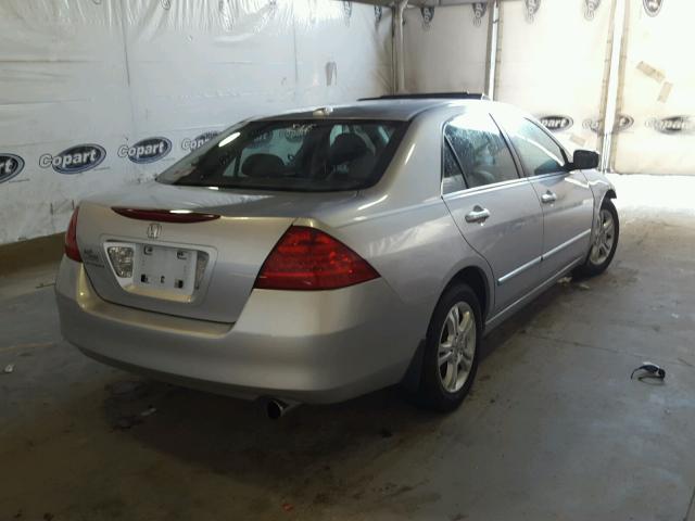 1HGCM56867A050886 - 2007 HONDA ACCORD EX SILVER photo 4