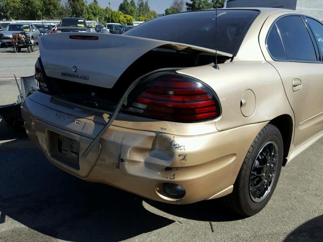 1G2NE52E85M133316 - 2005 PONTIAC GRAND AM S GOLD photo 9