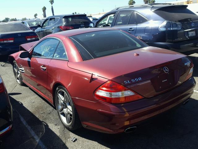 WDBSK71F67F123208 - 2007 MERCEDES-BENZ SL 550 RED photo 3