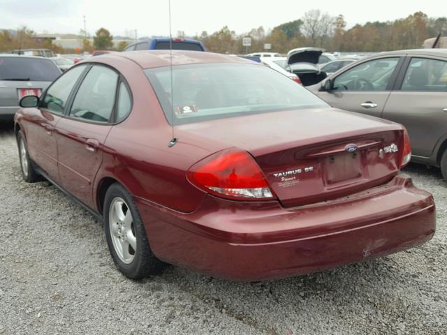 1FAFP53U34A144861 - 2004 FORD TAURUS SE MAROON photo 3