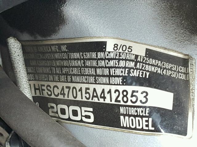 1HFSC47015A412853 - 2005 HONDA GL1800 BLUE photo 10