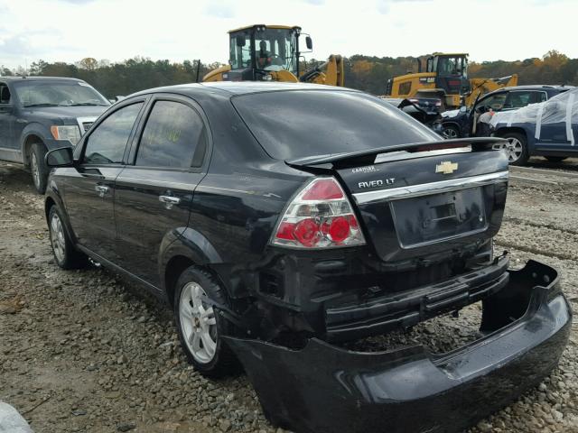 KL1TG56E59B347700 - 2009 CHEVROLET AVEO BLACK photo 3