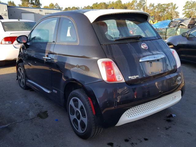 3C3CFFGE4DT712587 - 2013 FIAT 500 ELECTR BLACK photo 3