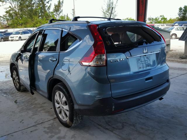 2HKRM3H50EH555473 - 2014 HONDA CR-V EX BLUE photo 3