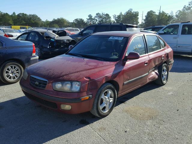 KMHDN55D12U068911 - 2002 HYUNDAI ELANTRA GL RED photo 2