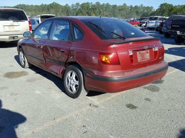 KMHDN55D12U068911 - 2002 HYUNDAI ELANTRA GL RED photo 3