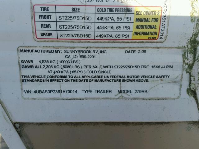 4UBAS0P2361A73014 - 2006 SUNY SUNSETCREK WHITE photo 10