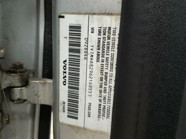 YV1MH682962168553 - 2006 VOLVO S40 T5 SILVER photo 10