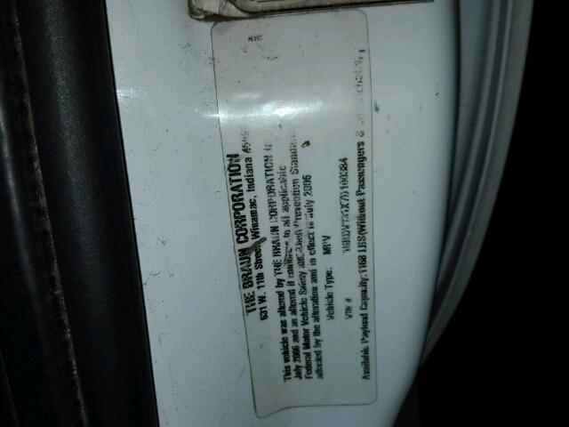 1GBDV131X7D100384 - 2007 CHEVROLET UPLANDER I 白色 照片 10