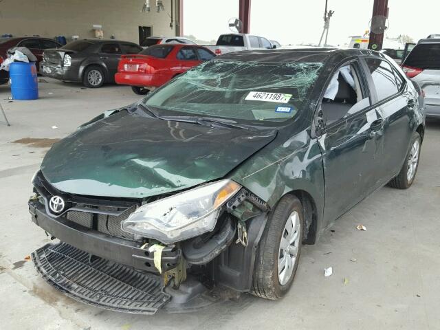 5YFBURHE8EP114133 - 2014 TOYOTA COROLLA L GREEN photo 2