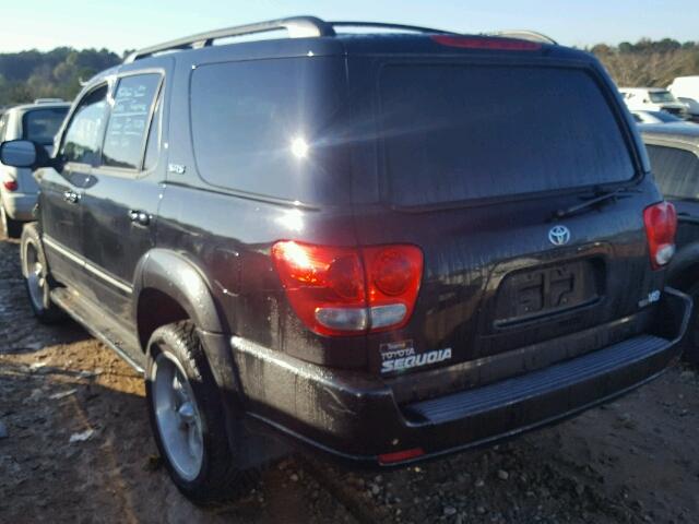 5TDZT34A25S255448 - 2005 TOYOTA SEQUOIA SR BLACK photo 3