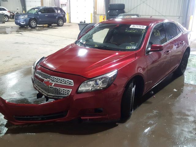 1G11D5RR9DF118390 - 2013 CHEVROLET MALIBU 1LT MAROON photo 2