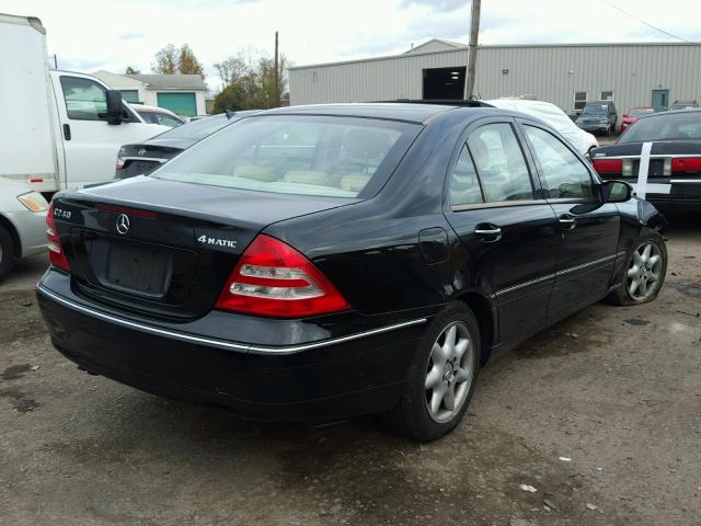 WDBRF81J03F369453 - 2003 MERCEDES-BENZ C 240 4MAT BLACK photo 4