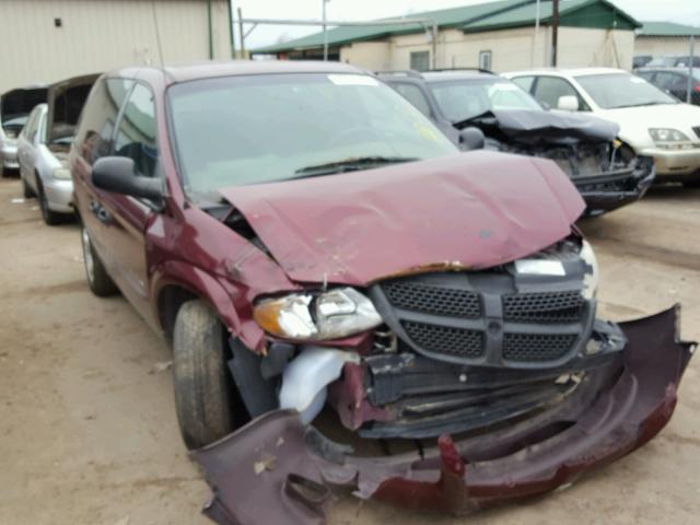 1B4GP25371B255739 - 2001 DODGE CARAVAN SE MAROON photo 1