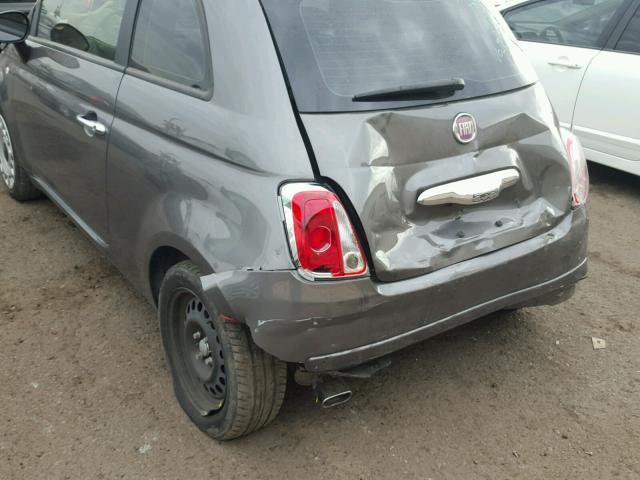 3C3CFFAR8CT365923 - 2012 FIAT 500 POP GRAY photo 9