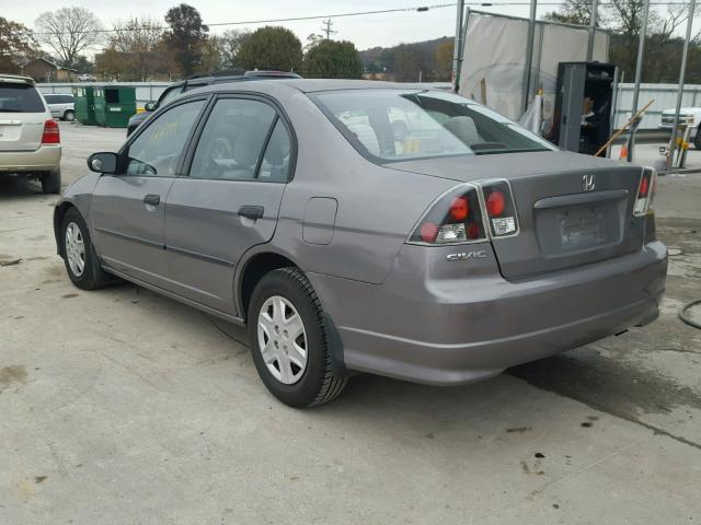 1HGES16335L022153 - 2005 HONDA CIVIC GRAY photo 3