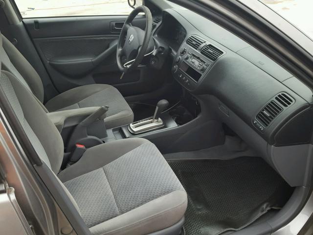 1HGES16335L022153 - 2005 HONDA CIVIC GRAY photo 5