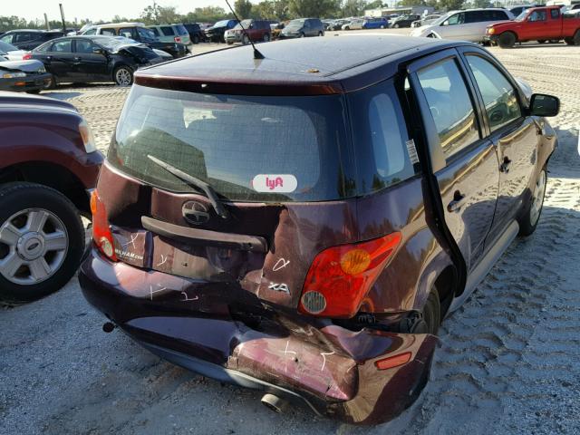 JTKKT624X50095282 - 2005 TOYOTA SCION XA RED photo 4