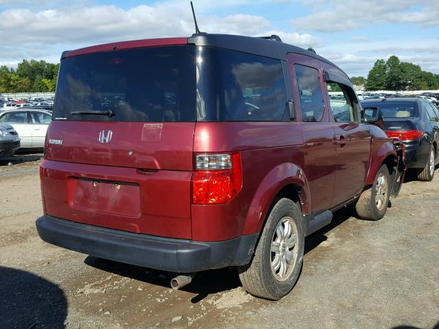 5J6YH28778L019822 - 2008 HONDA ELEMENT EX RED photo 4