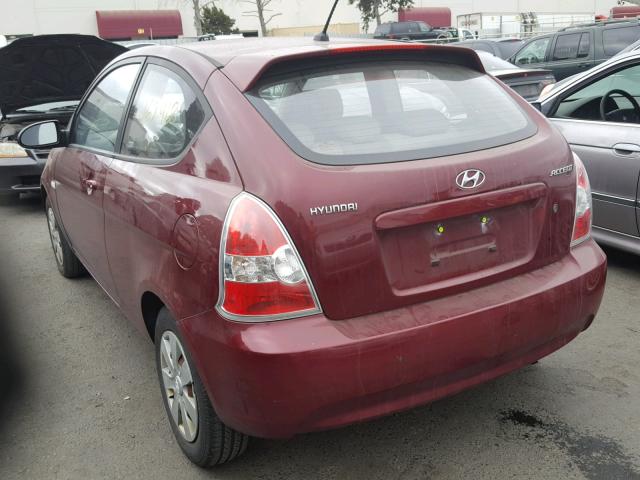 KMHCM36C67U051702 - 2007 HYUNDAI ACCENT GS BURGUNDY photo 3