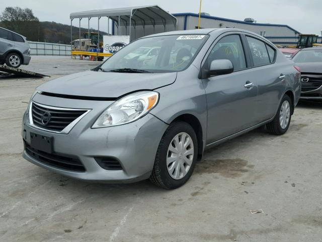 3N1CN7AP9EL817029 - 2014 NISSAN VERSA S GRAY photo 2