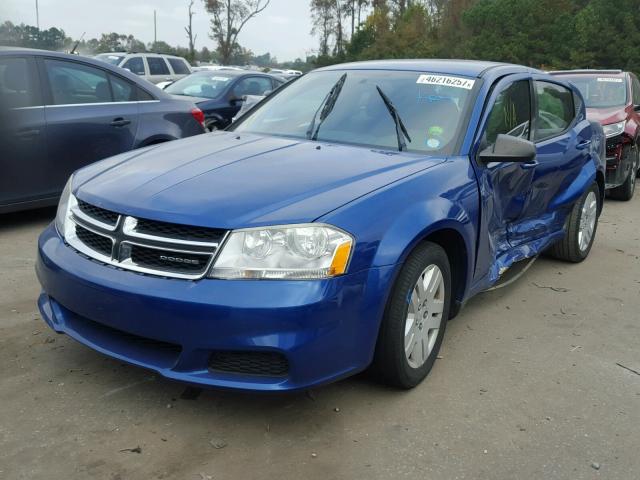 1C3CDZAB1CN177304 - 2012 DODGE AVENGER SE BLUE photo 2