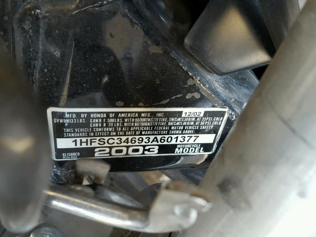 1HFSC34693A601377 - 2003 HONDA GL1500 BLACK photo 10