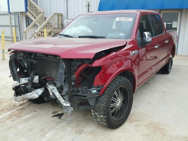 1FTEW1EFXFFB69245 - 2015 FORD F150 SUPER RED photo 2