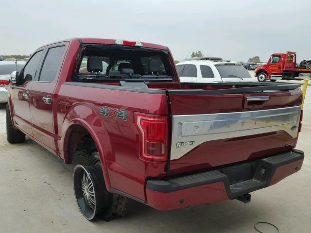 1FTEW1EFXFFB69245 - 2015 FORD F150 SUPER RED photo 3