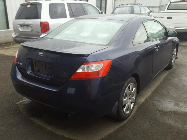 2HGFG12657H574954 - 2007 HONDA CIVIC LX BLUE photo 4