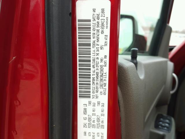 1D8GT28K38W230245 - 2008 DODGE NITRO SXT RED photo 10