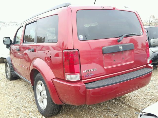 1D8GT28K38W230245 - 2008 DODGE NITRO SXT RED photo 3