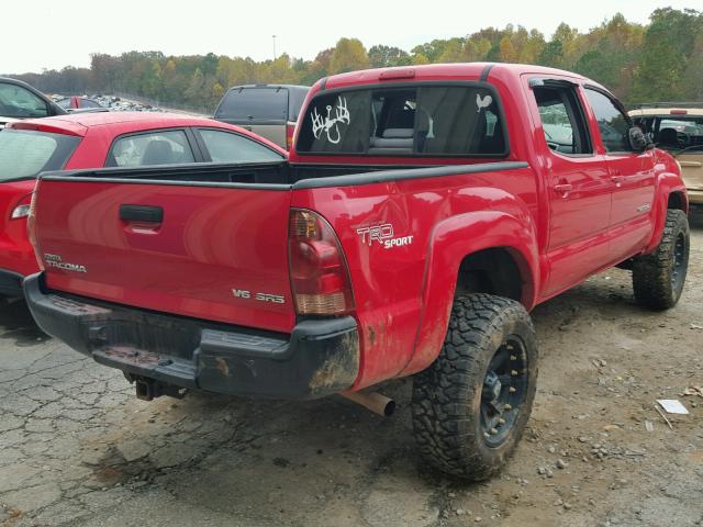 3TMLU42N78M014911 - 2008 TOYOTA TACOMA DOU RED photo 4