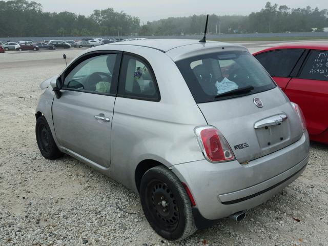 3C3CFFAR4CT383657 - 2012 FIAT 500 POP SILVER photo 3