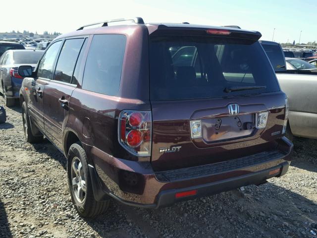 5FNYF18728B043499 - 2008 HONDA PILOT EXL BURGUNDY photo 3