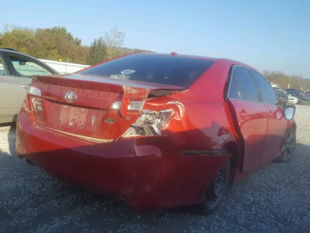 4T1BK1FK5CU522861 - 2012 TOYOTA CAMRY SE RED photo 4