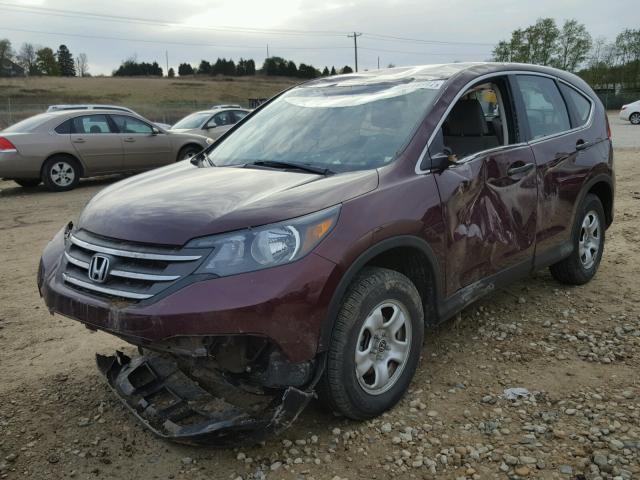 5J6RM4H35EL030029 - 2014 HONDA CR-V LX BURGUNDY photo 2