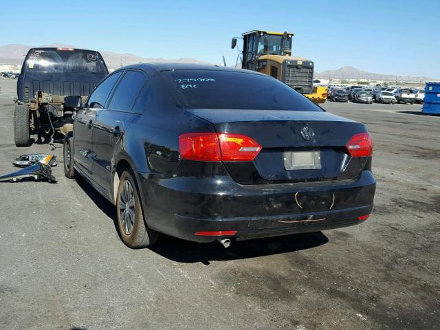 3VW1K7AJ7DM261589 - 2013 VOLKSWAGEN JETTA BASE BLACK photo 3