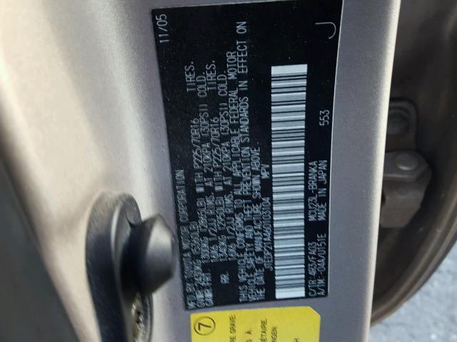 JTEDP21A460103104 - 2006 TOYOTA HIGHLANDER GOLD photo 10