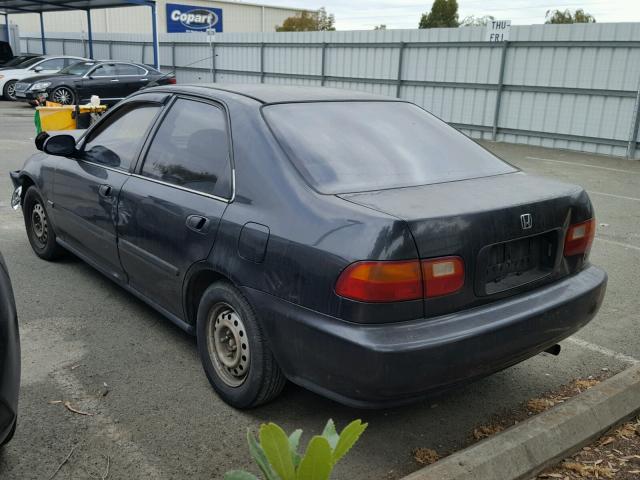 JHMEG8545NS023098 - 1992 HONDA CIVIC DX BLACK photo 3