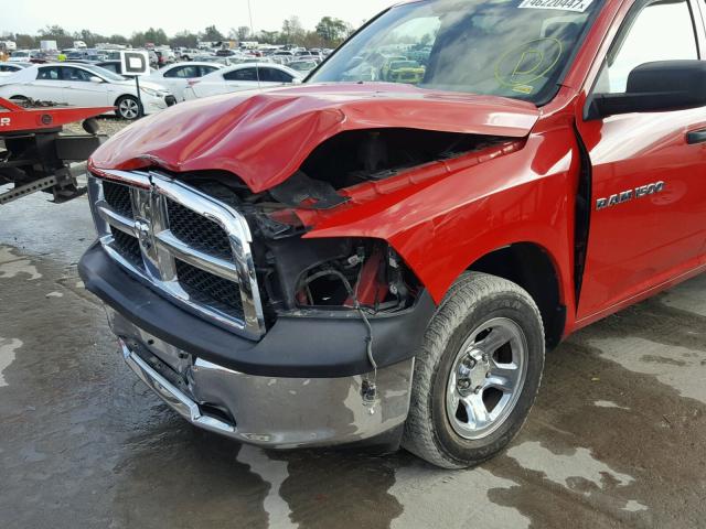 1D7RB1GP4BS663708 - 2011 DODGE RAM 1500 RED photo 9