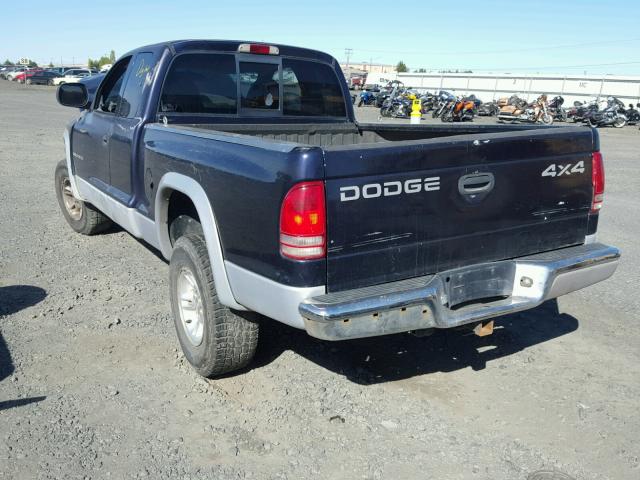 1B7GG22Y3XS215377 - 1999 DODGE DAKOTA PURPLE photo 3