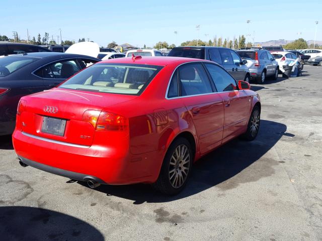 WAUAF78E16A091873 - 2006 AUDI A4 2 RED photo 4